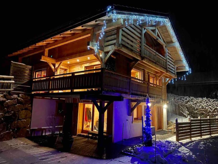 Androsace Appartement Dans Chalet Bois Avec Jacuzzi Privatif Terrasse Et Vue Montagne Les Villards-sur-Thônes Exterior foto